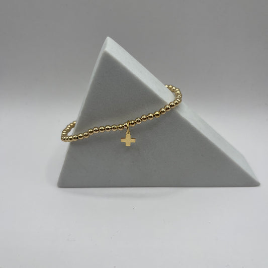 enewton Gold Cross Charm 3mm Bracelet
