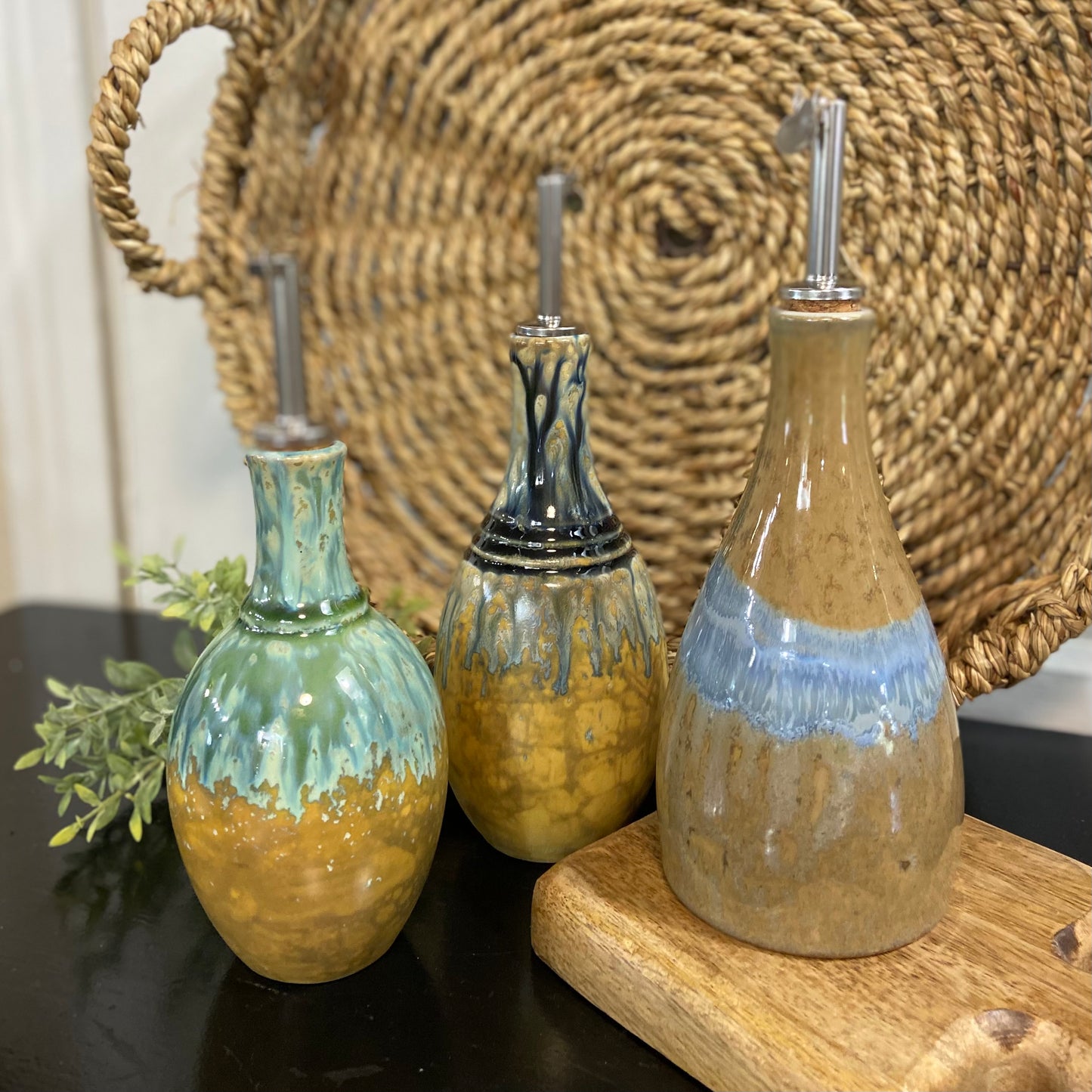 Stoneware Oil Cruet