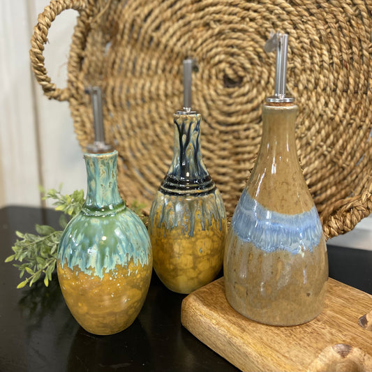 Stoneware Oil Cruet