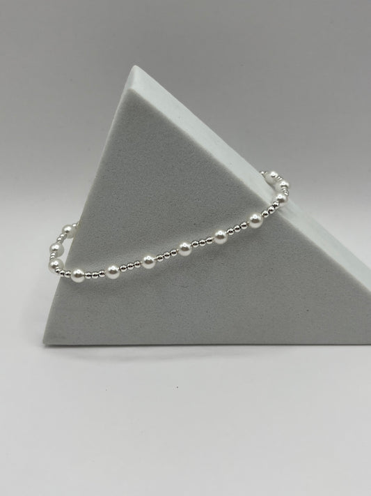 eneweton Classic Sincerity Sterling 4mm Bracelet- Pearl