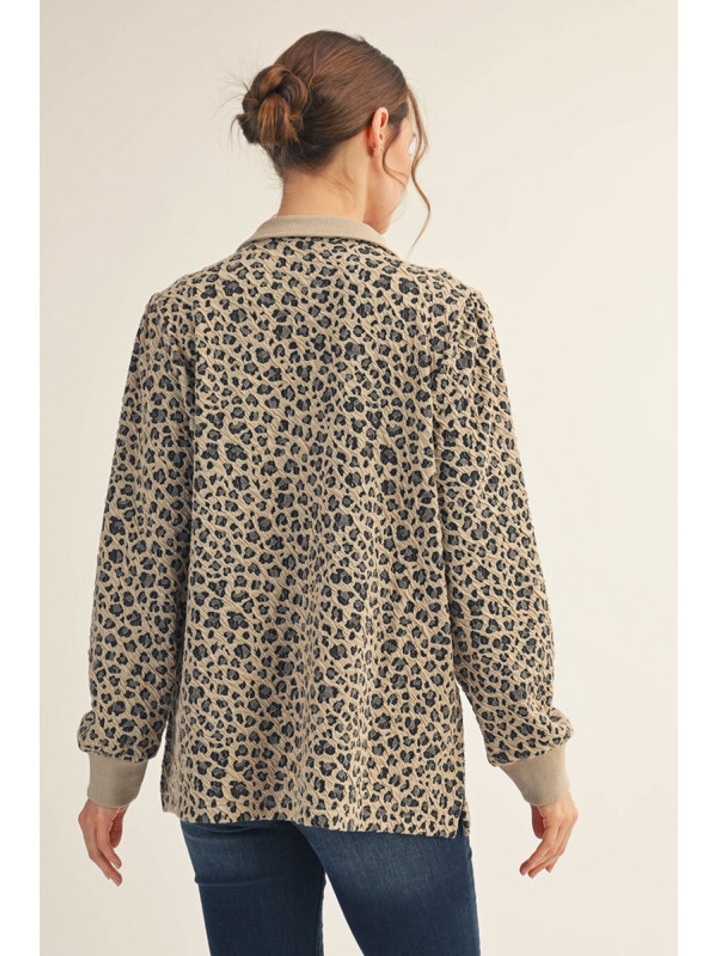 Leopard Zip Up Top