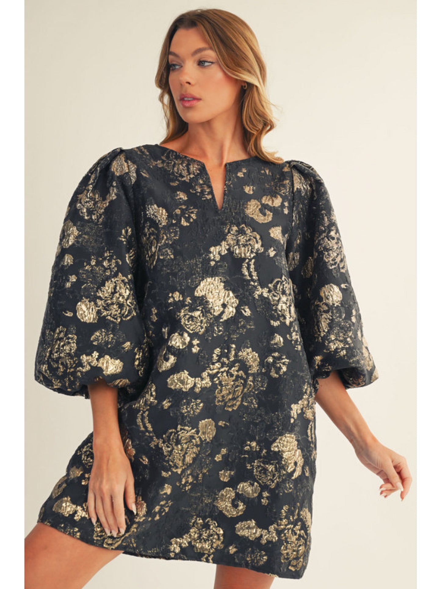 Party Time Puff Sleeve Floral Dress