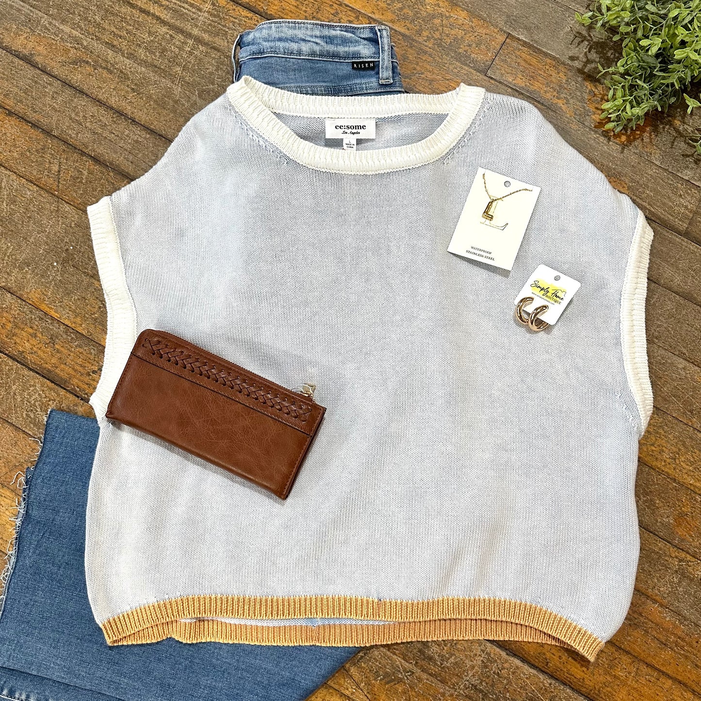 Blue Mineral Washed Sweater