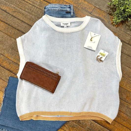 Blue Mineral Washed Sweater