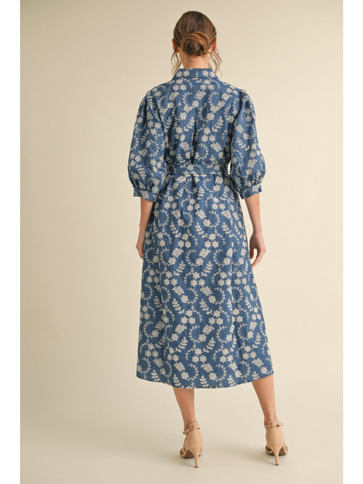 Denim Midi Belt Dress
