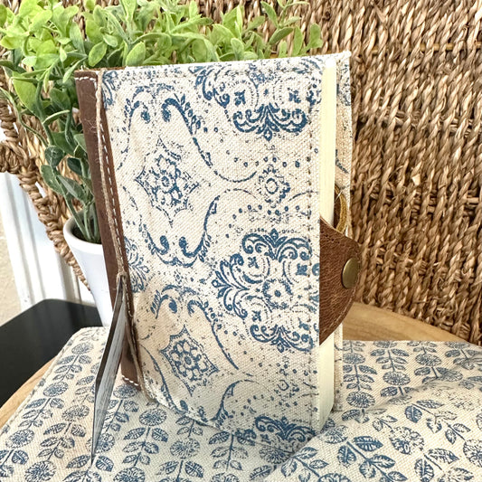Blue Floral Canvas Journal