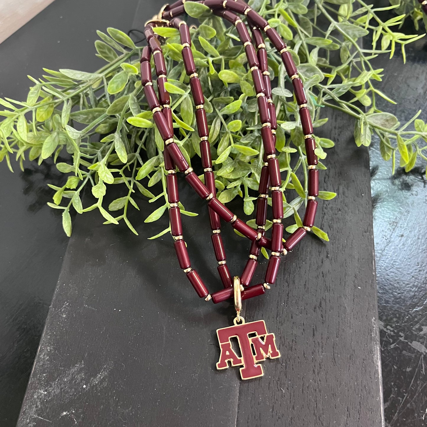 Texas A&M Aggies Multi-Strand Beaded Logo Necklace