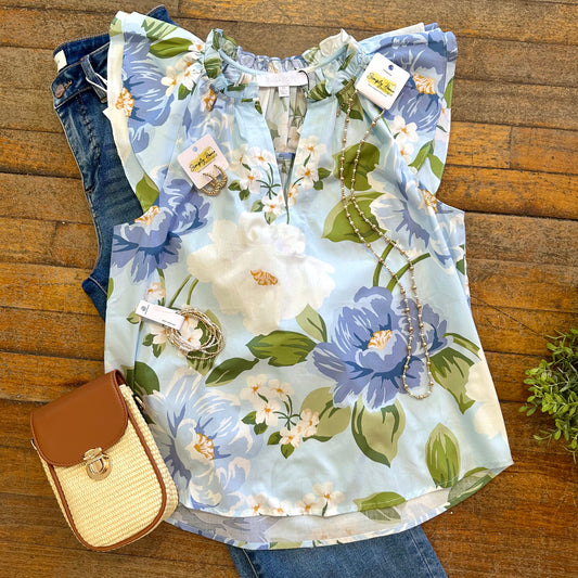 Floral Ruffle Top