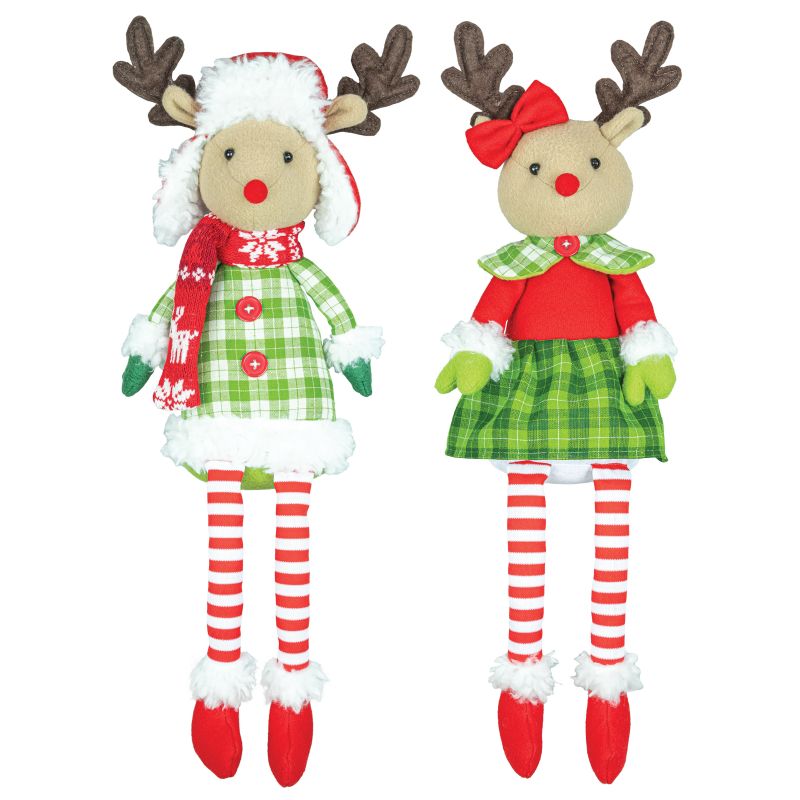 Peppermint Plaid Reindeer