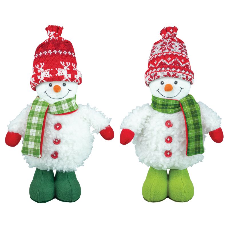 Peppermint Plaid Snowman Stander