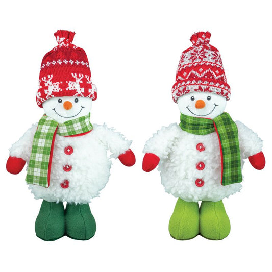 Peppermint Plaid Snowman Stander