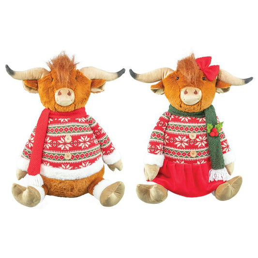 Highland Cow Sitter Plush