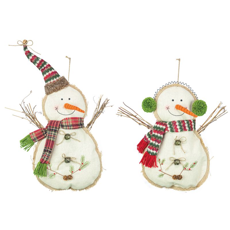 Snowman Burlap Pillow Hanger