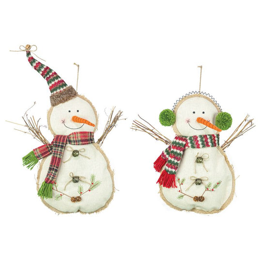 Snowman Burlap Pillow Hanger