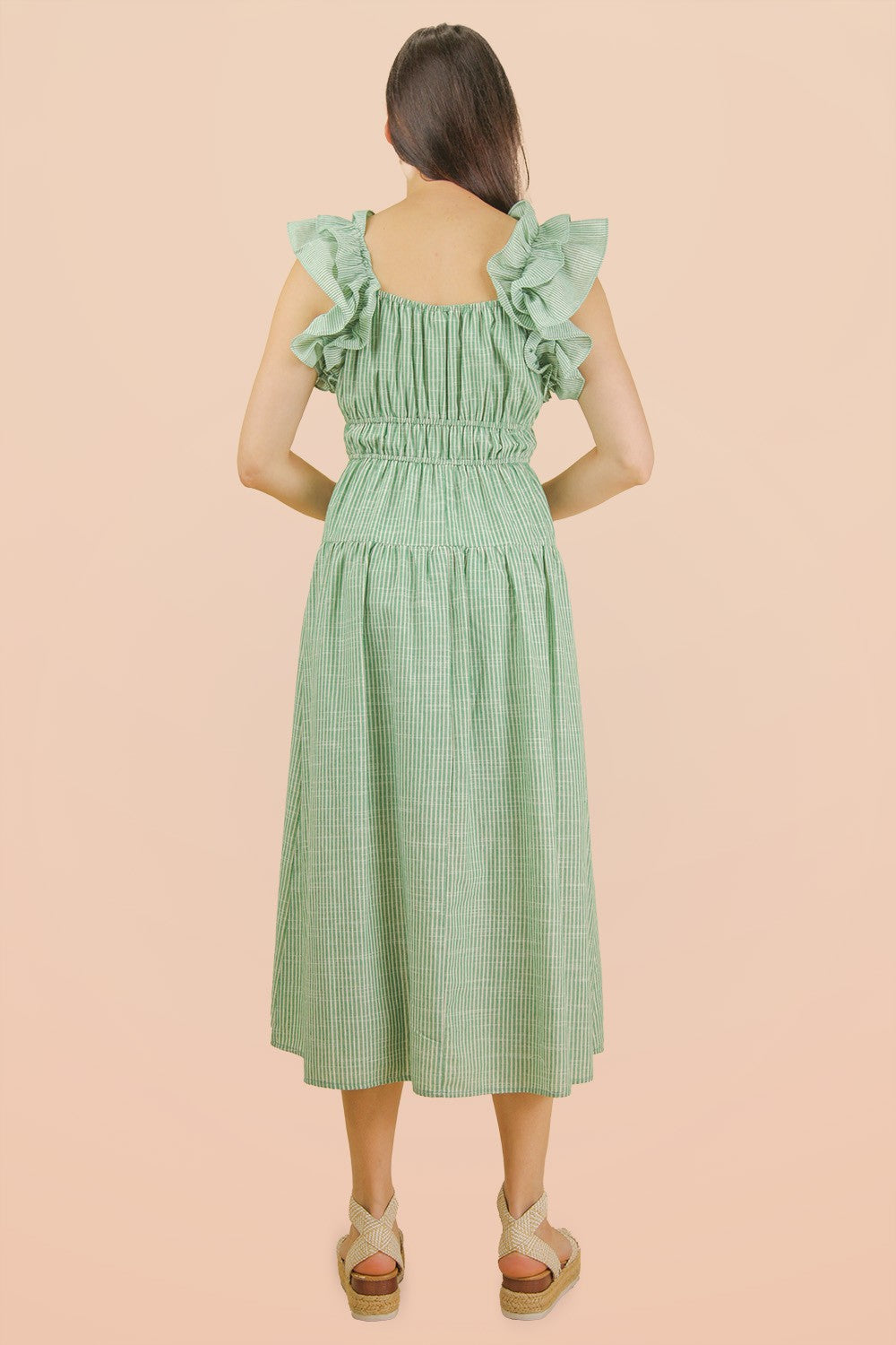Green Stripe Midi Dress