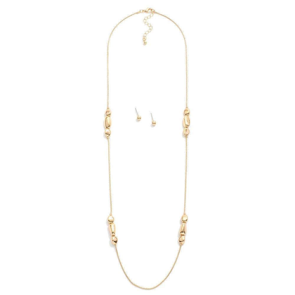 Snake Chain Pebble Bead Necklace