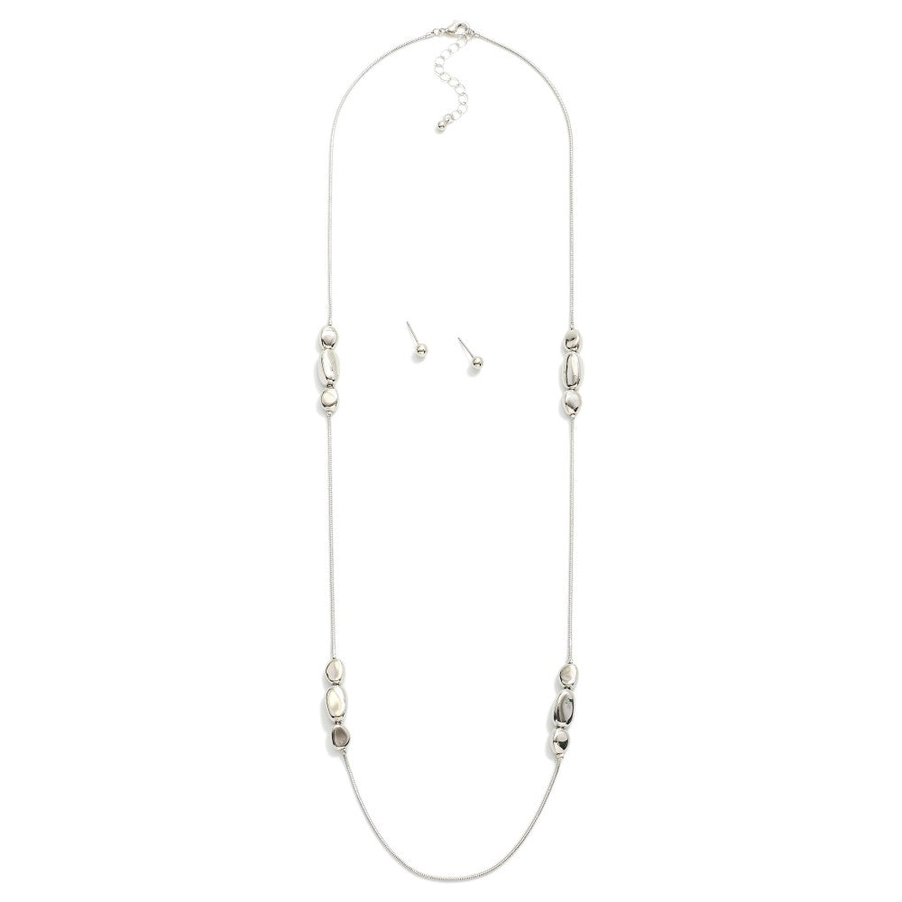 Snake Chain Pebble Bead Necklace