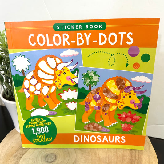 Color-By-Dots Sticker Book- Dinosaurs