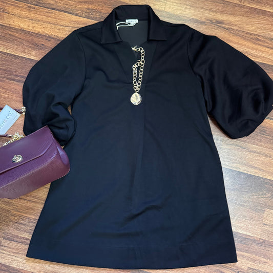 V Neck Dress Front Pleat