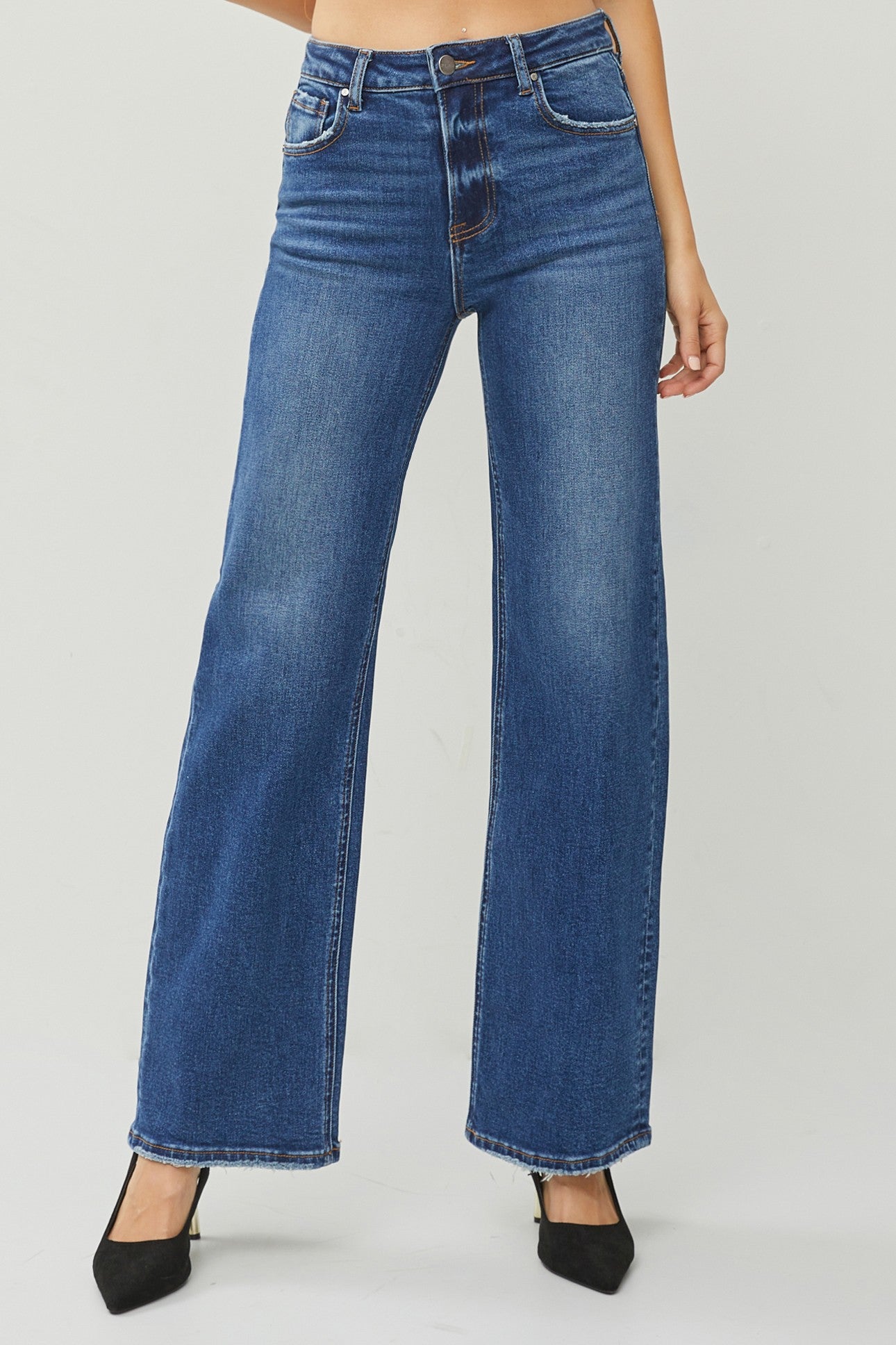 Risen High Rise Straight Denim