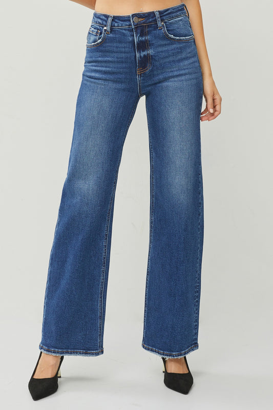 Risen High Rise Straight Denim