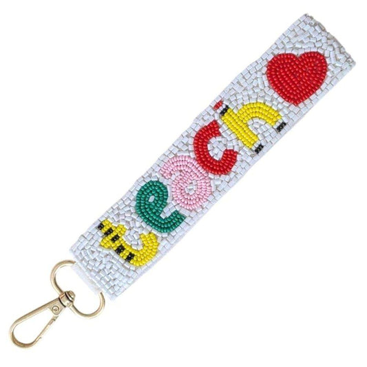 Teacher Seed Bead Keychain