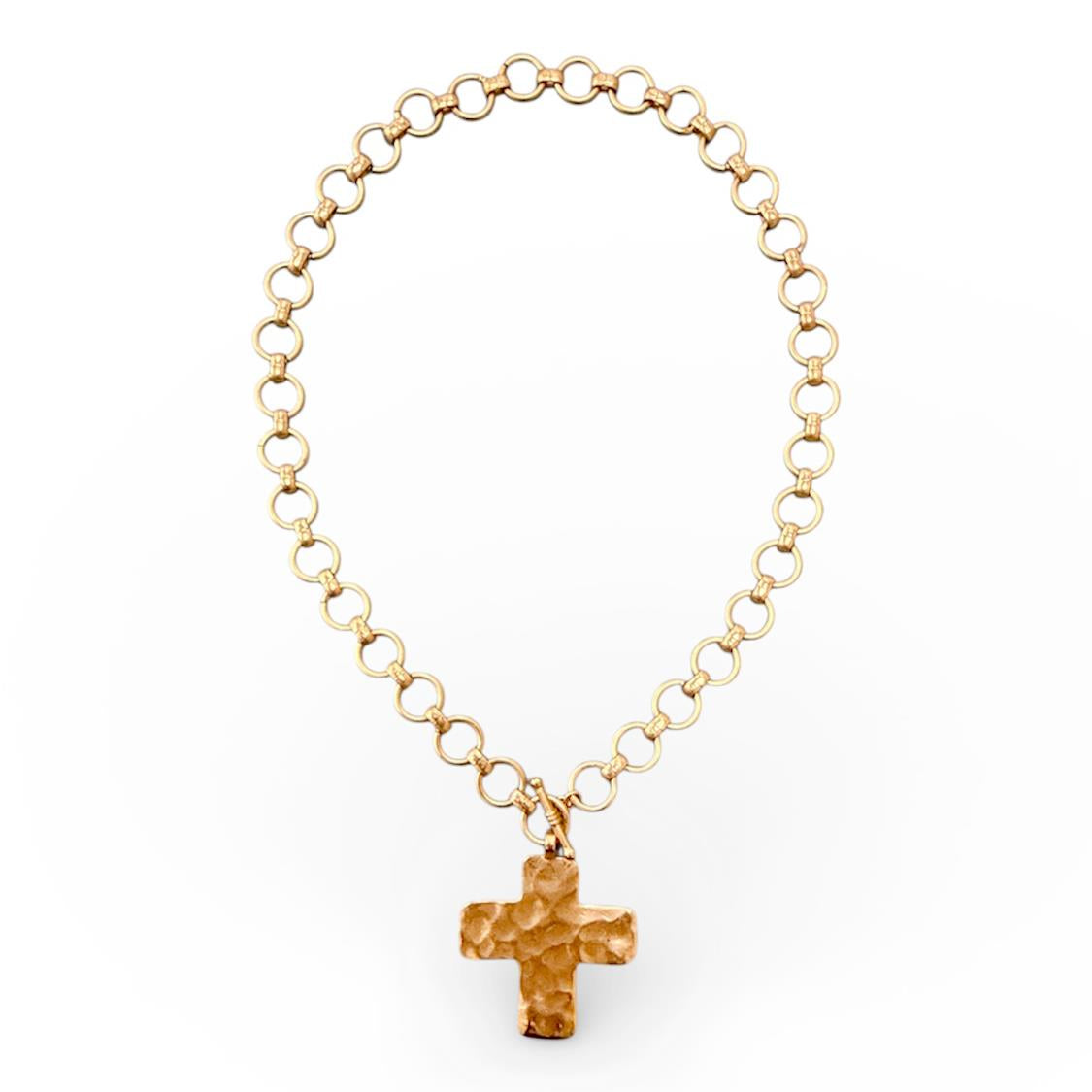Hammered Cross Necklace