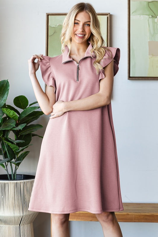 Zip Scuba Mini Dress