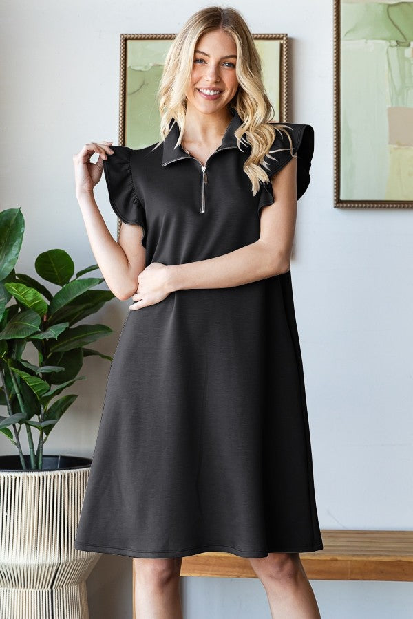 Zip Scuba Mini Dress