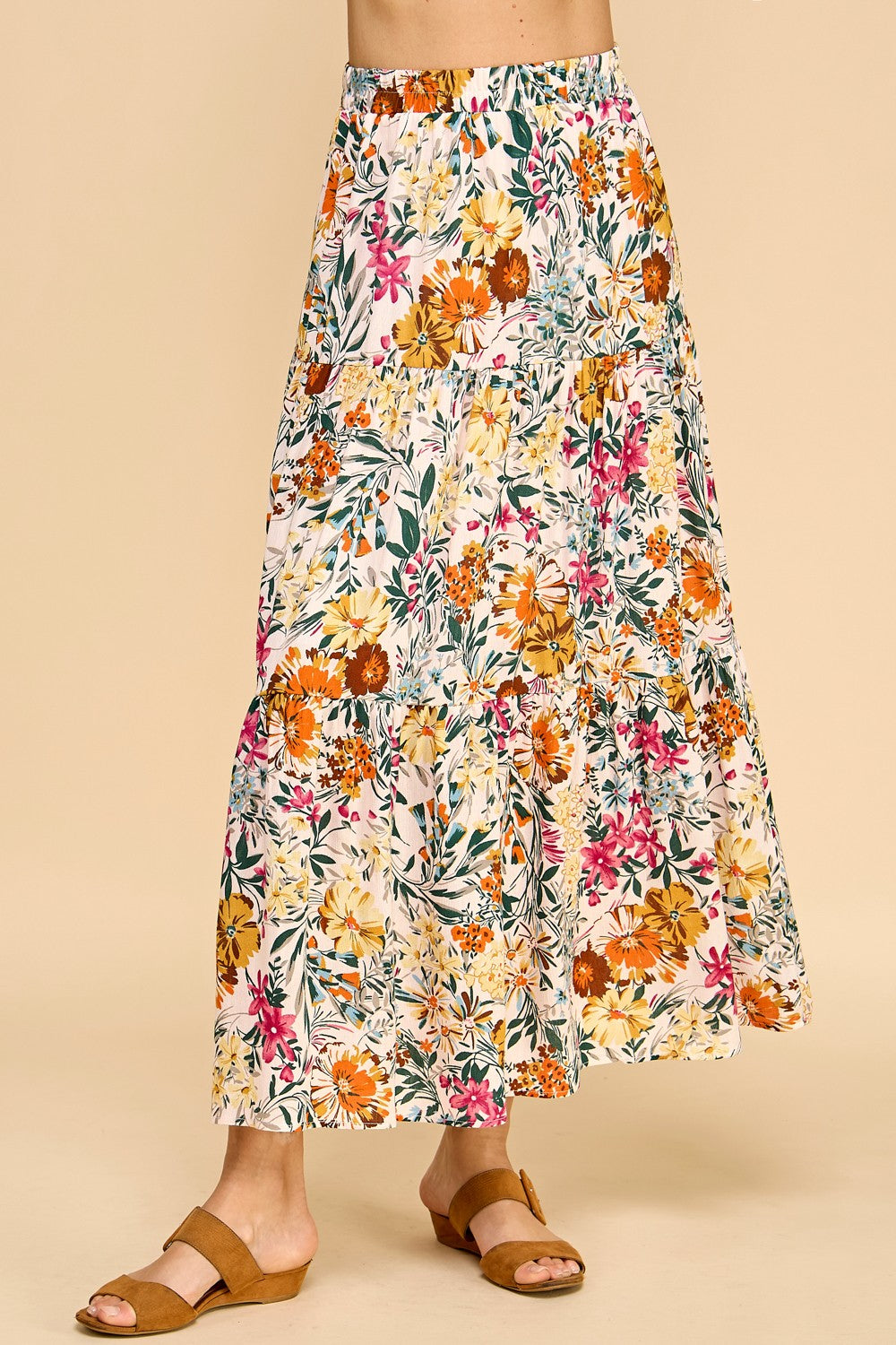 Floral Three Layered Skirt