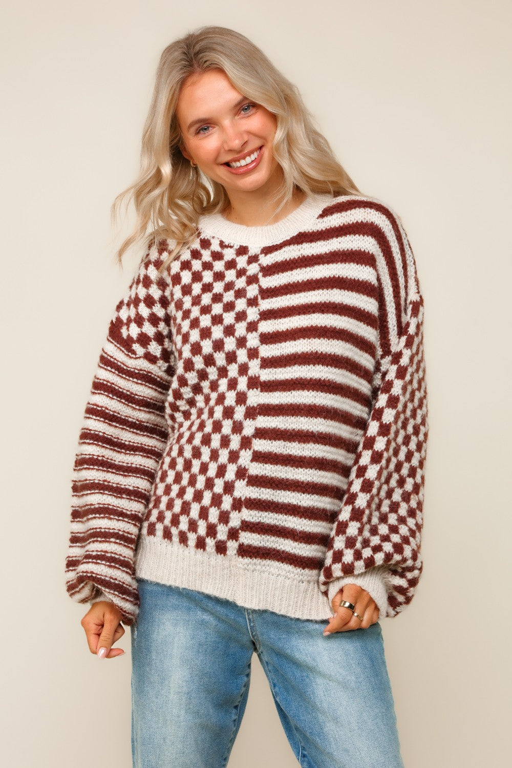 Checker and Stripe Sweater