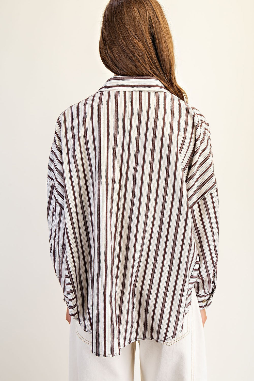 Midnight and White Stripe Button Down