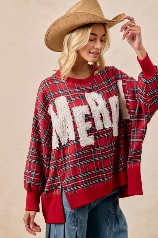 Merry Plaid Sweatshirt