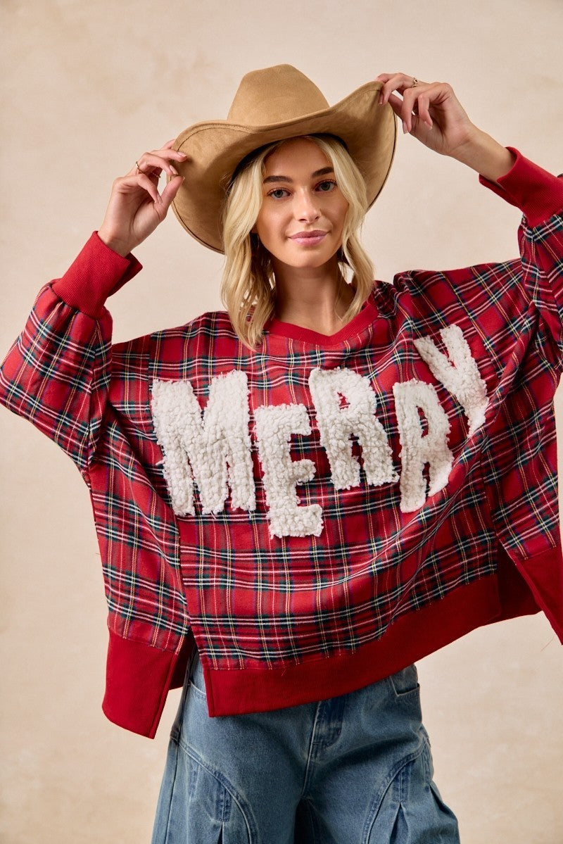 Merry Plaid Sweatshirt