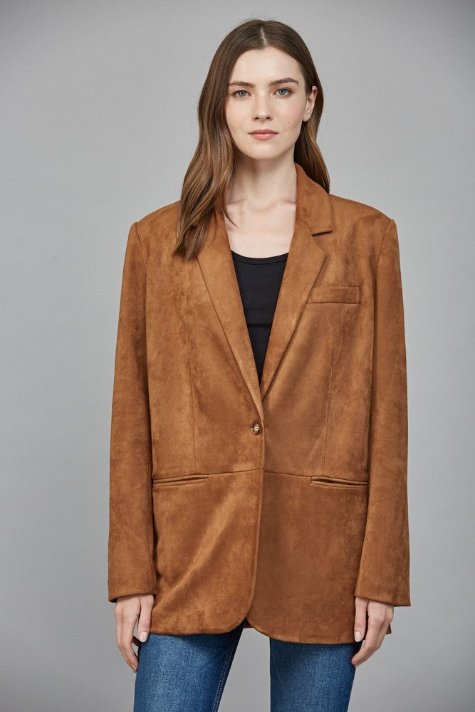 Faux Suede Blazer