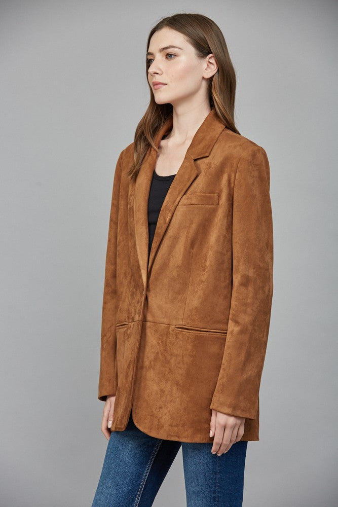 Faux Suede Blazer
