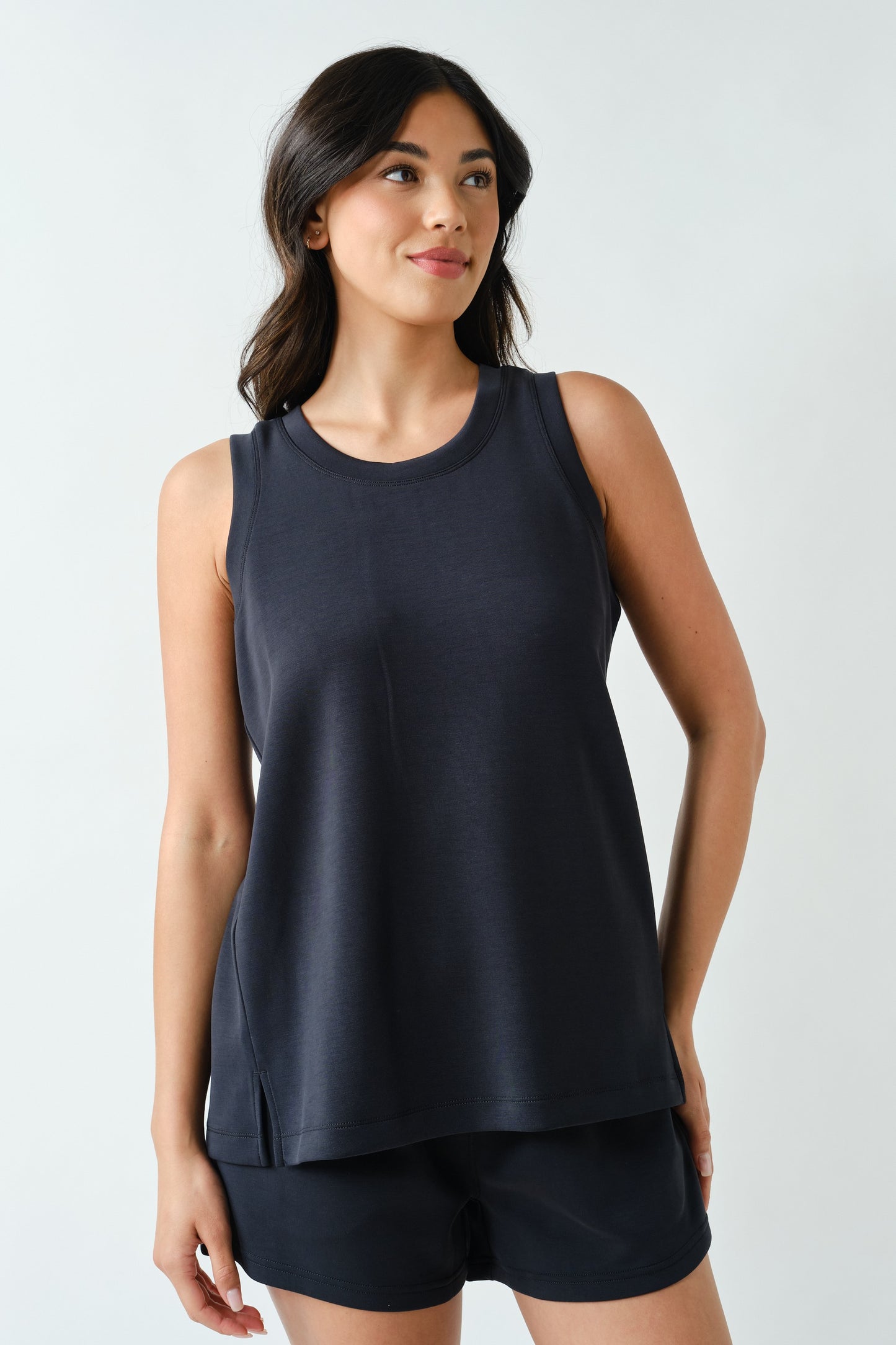 Sleeveless Black Tank Set