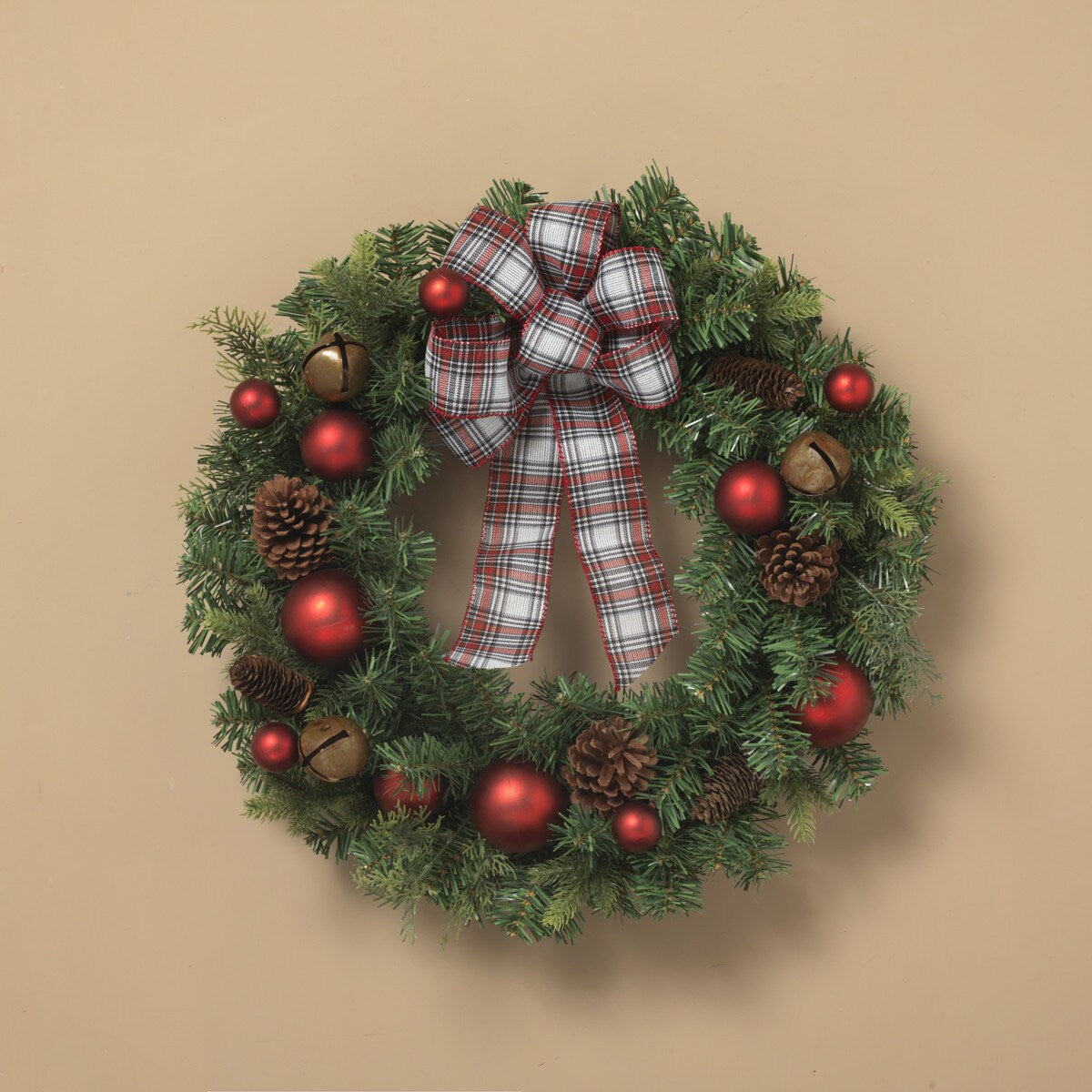 Holiday Pine & Ornament Wreath