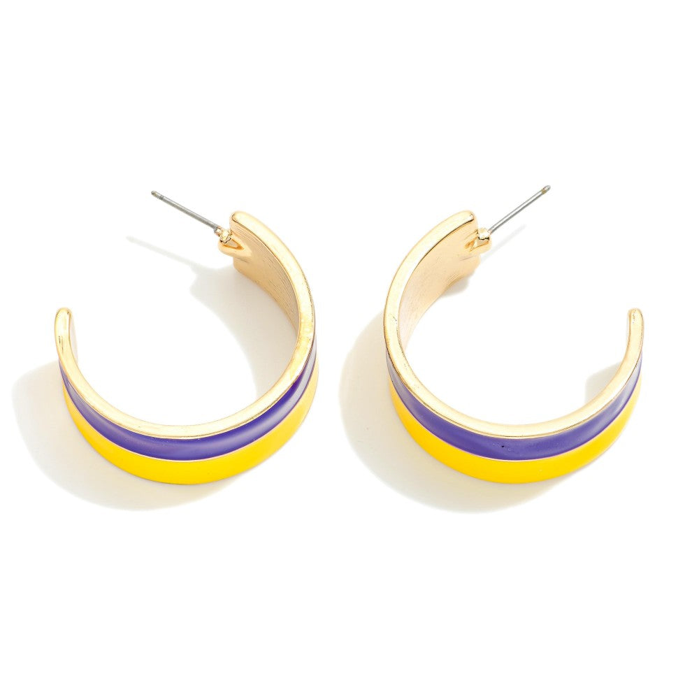 Purple and Gold Hoops
