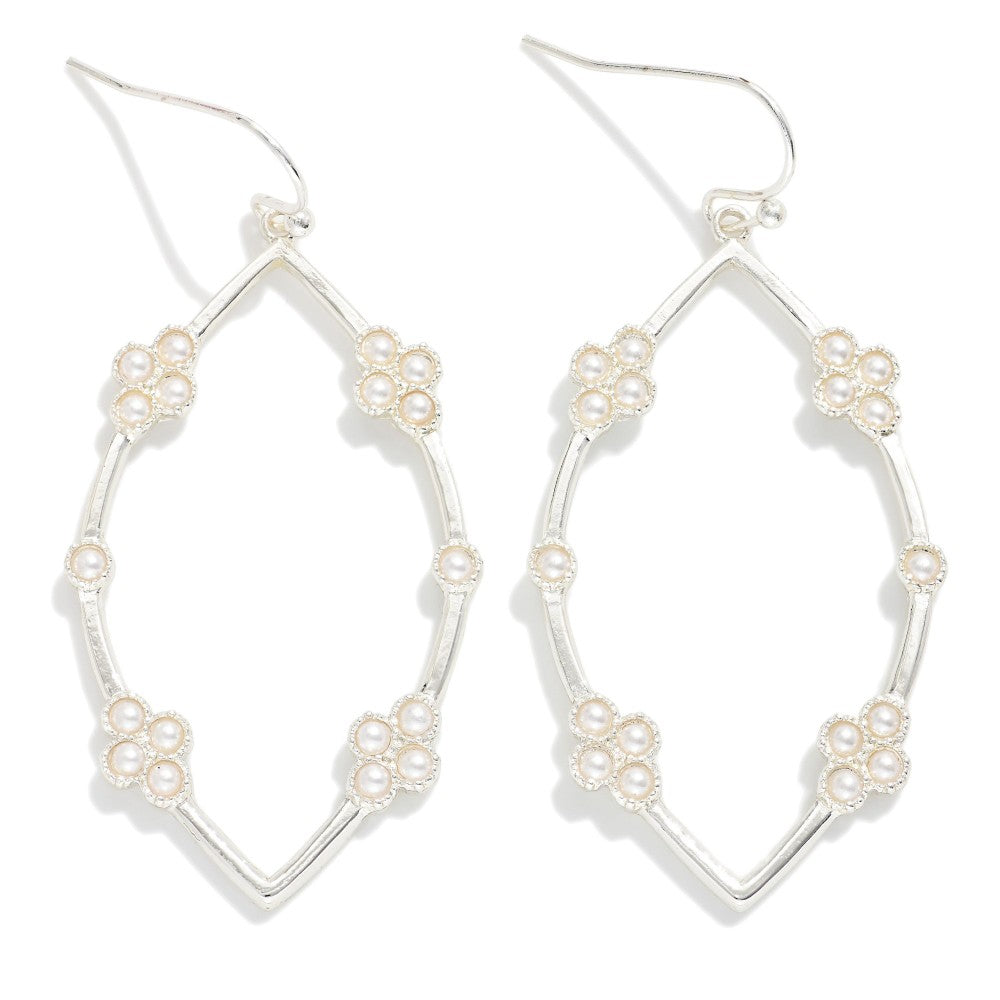 Leaf Pearl Cluster Earrings