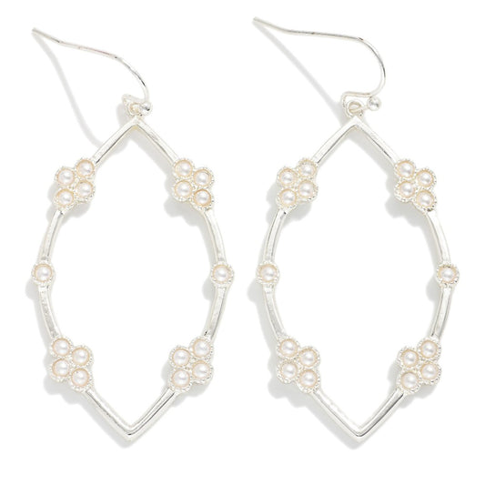 Leaf Pearl Cluster Earrings