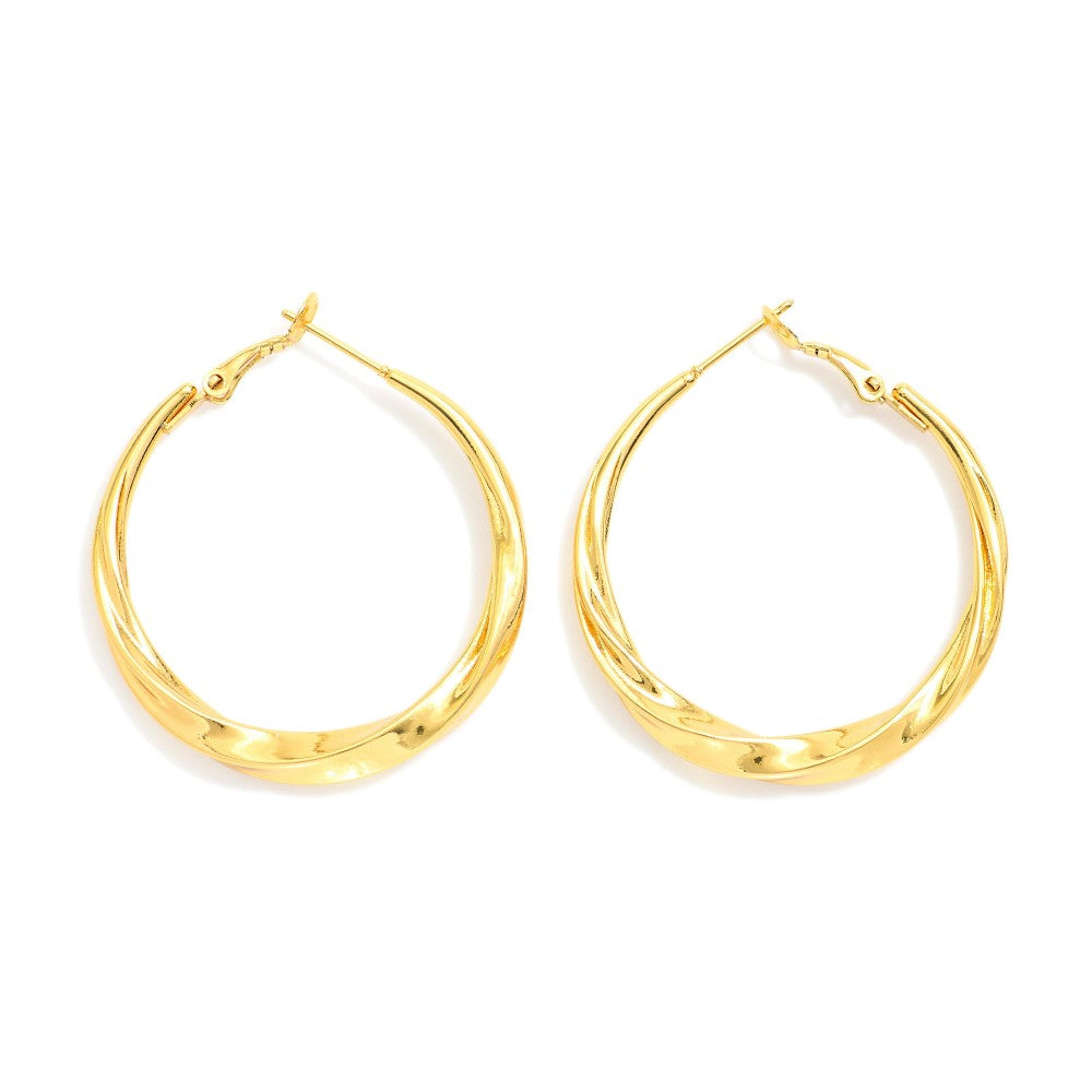 Twist Metal Hoop Earrings