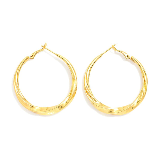 Twist Metal Hoop Earrings