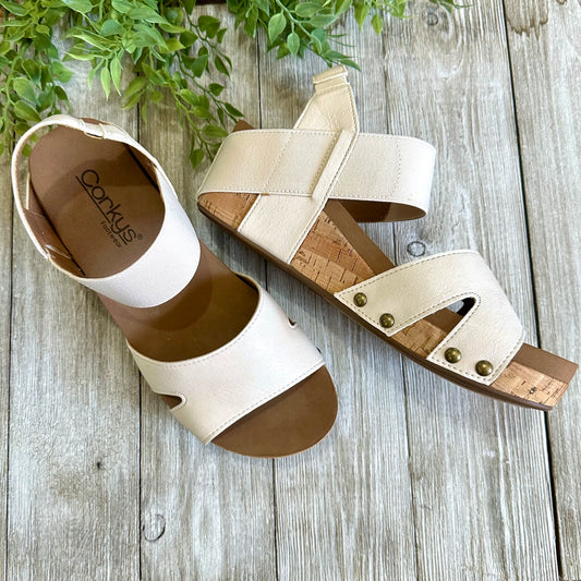 Ivory Wedge Sandal