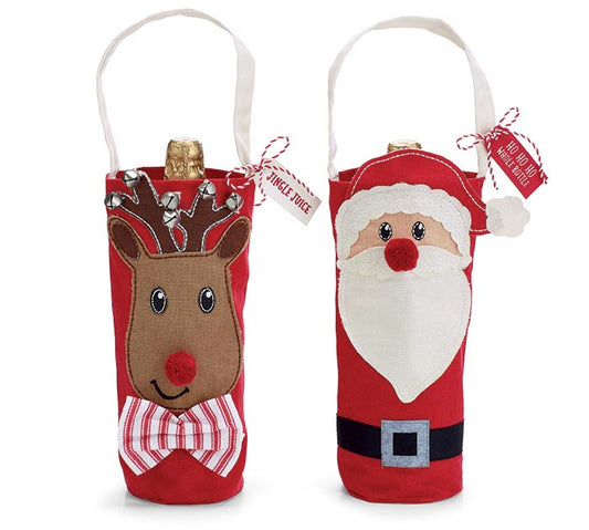 Reindeer or Santa Bottle Bag