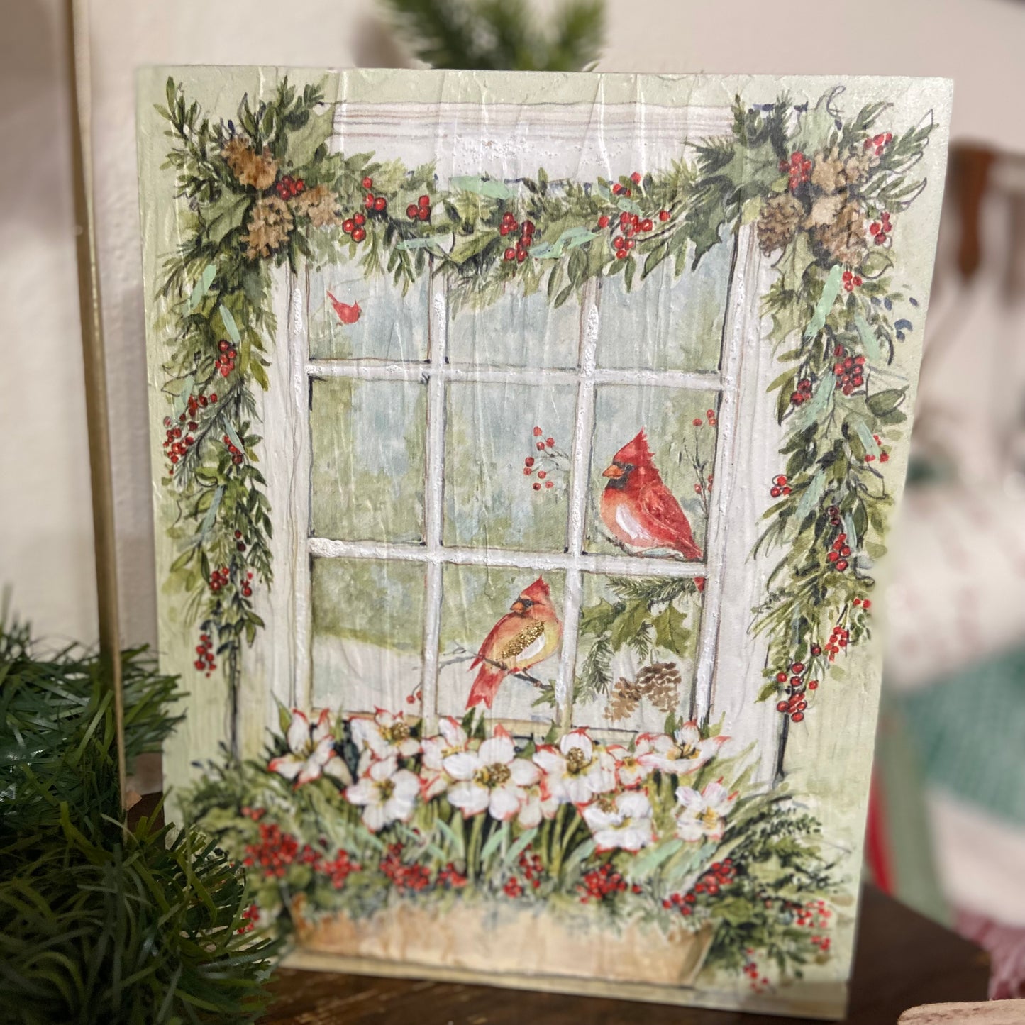 Holiday Cardinal Block