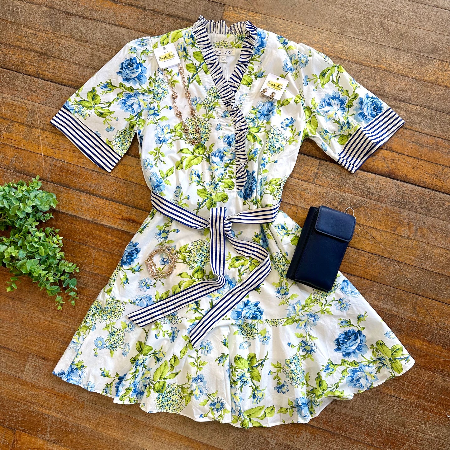 Ruffle Detail Floral Dress