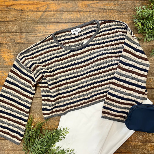 Crochet Stripe Sweater
