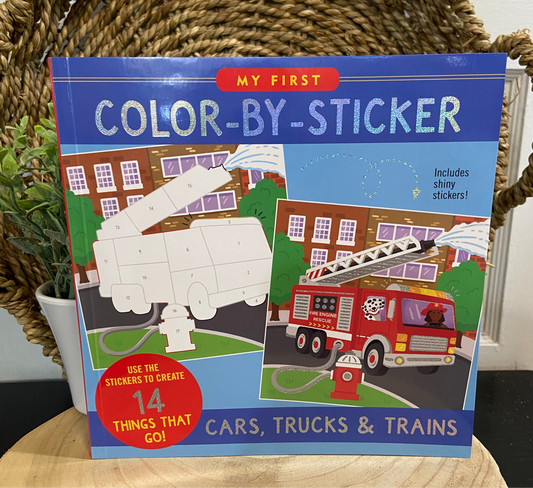 My First Color-By-Sticker Book- Cars, Trucks, & Trains