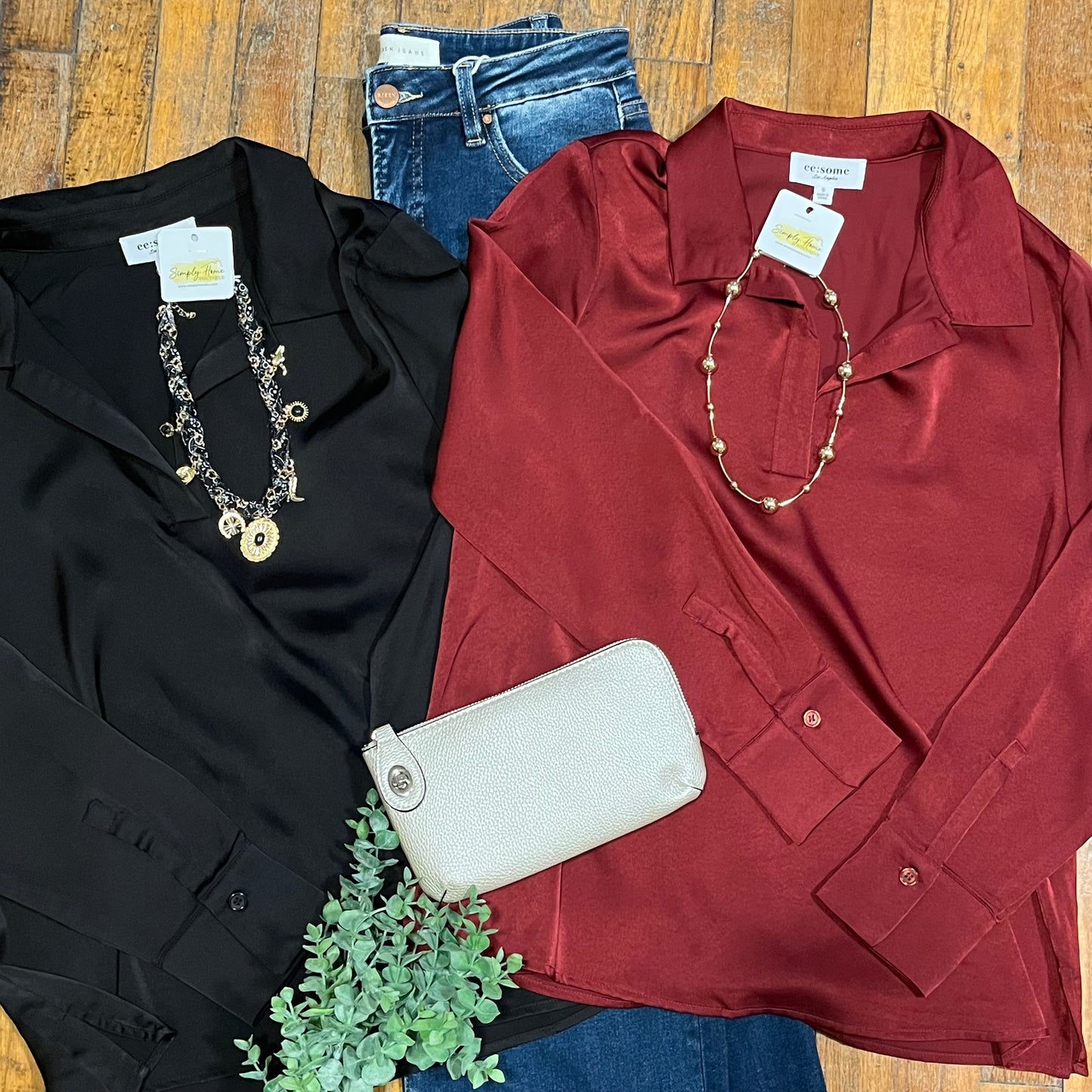 Satin-Like Solid Notched Collar